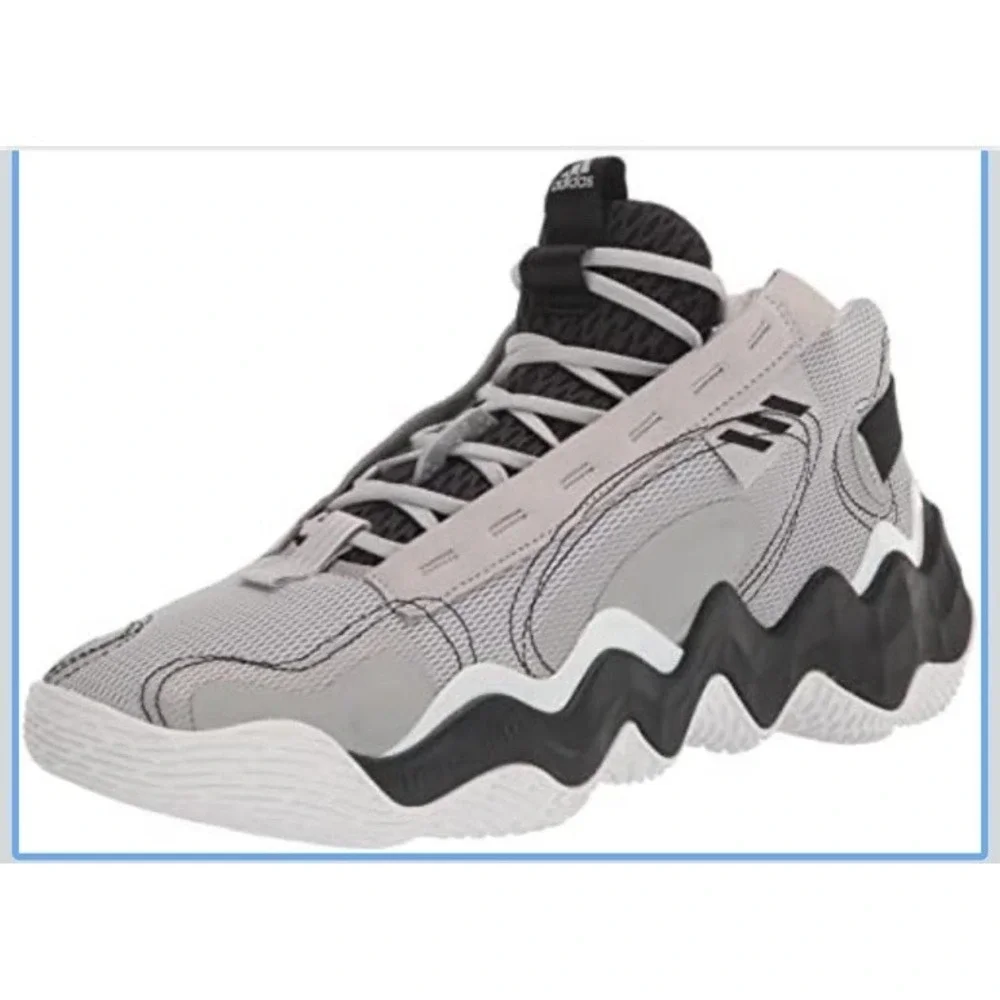 Adidas Women's Exhibit B Mid Basketball Shoes Sneakers Gray/Black/White Sz 8 NEW - Picture 2 of 8